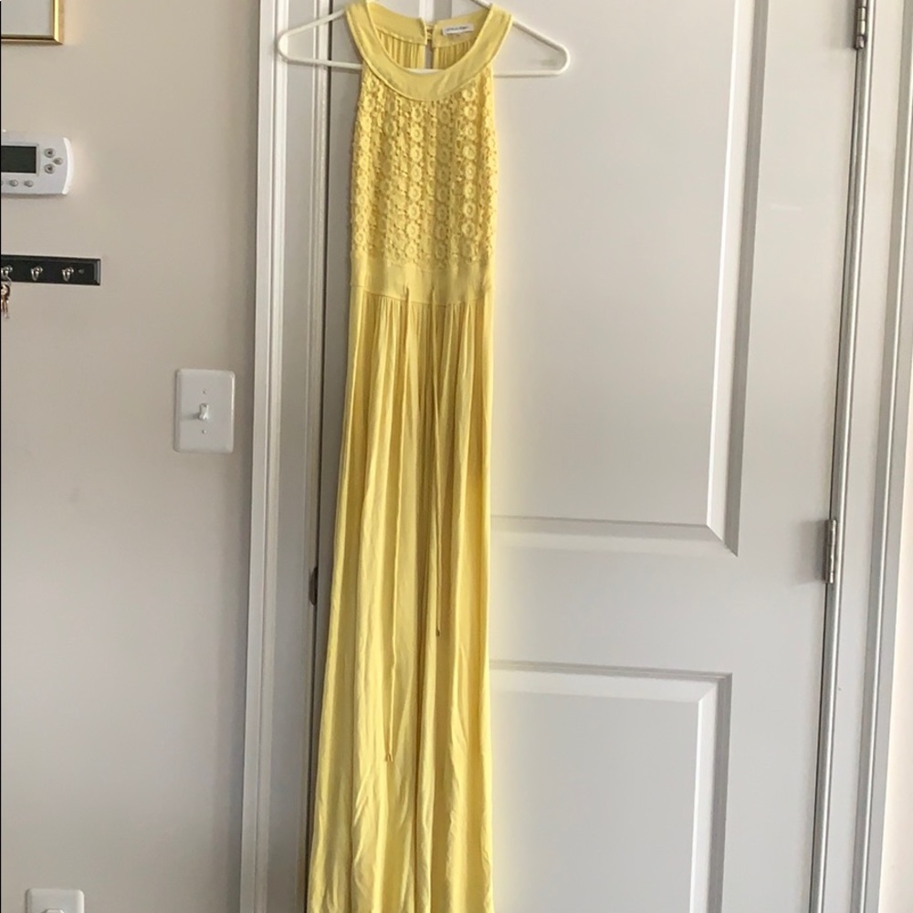 Calvin Klein sleeveless yellow dress